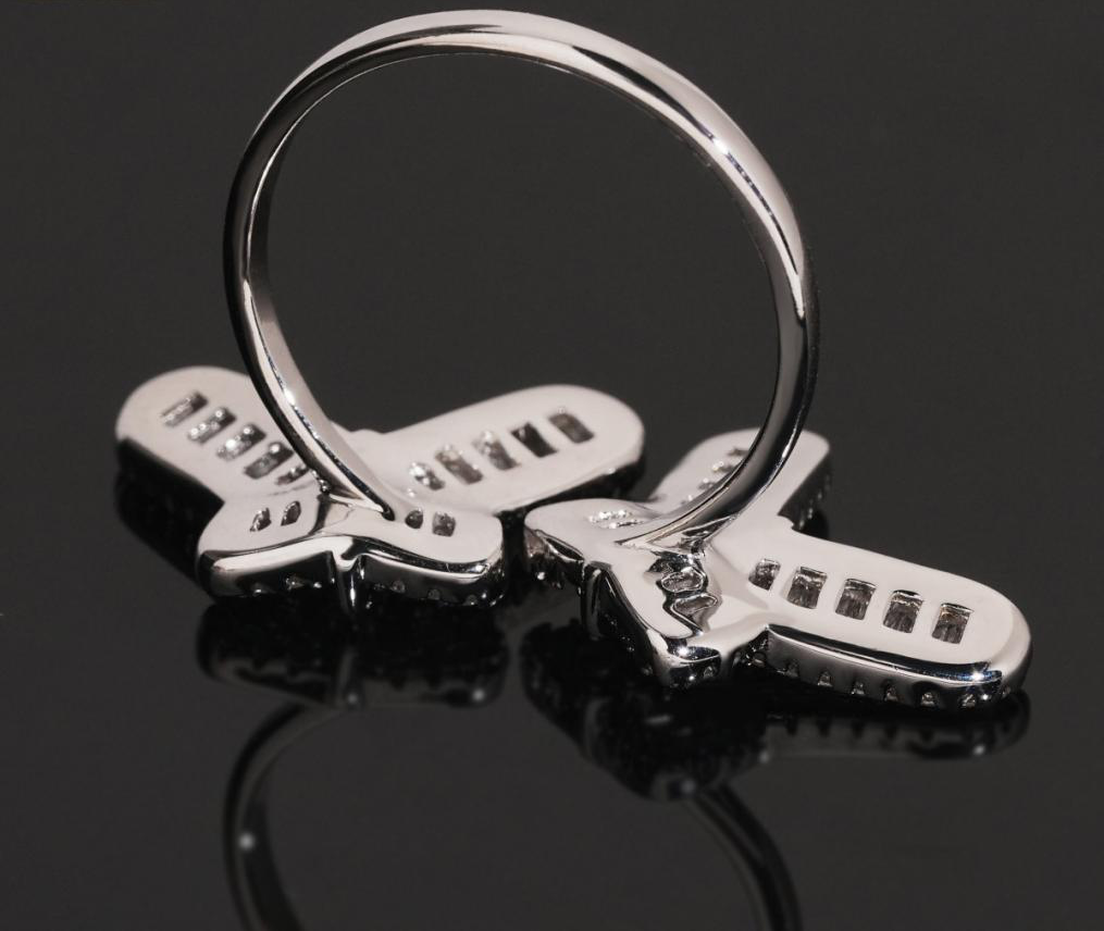 Double Butterfly Open Ring