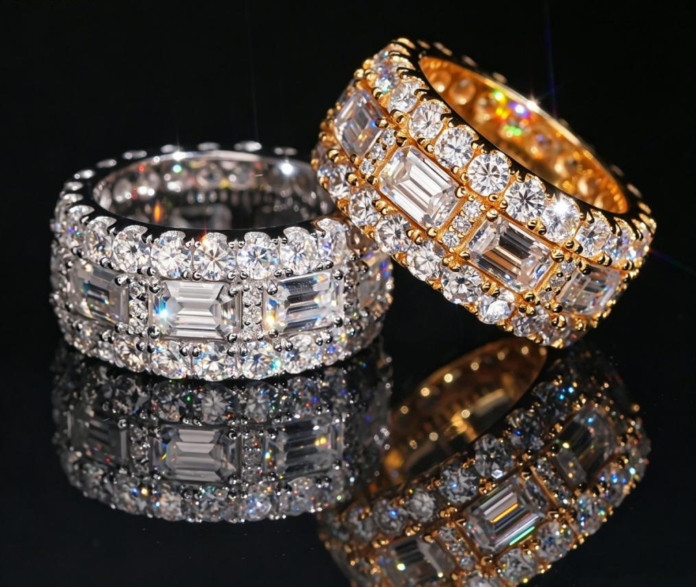 Emerald & Round Eternity Band