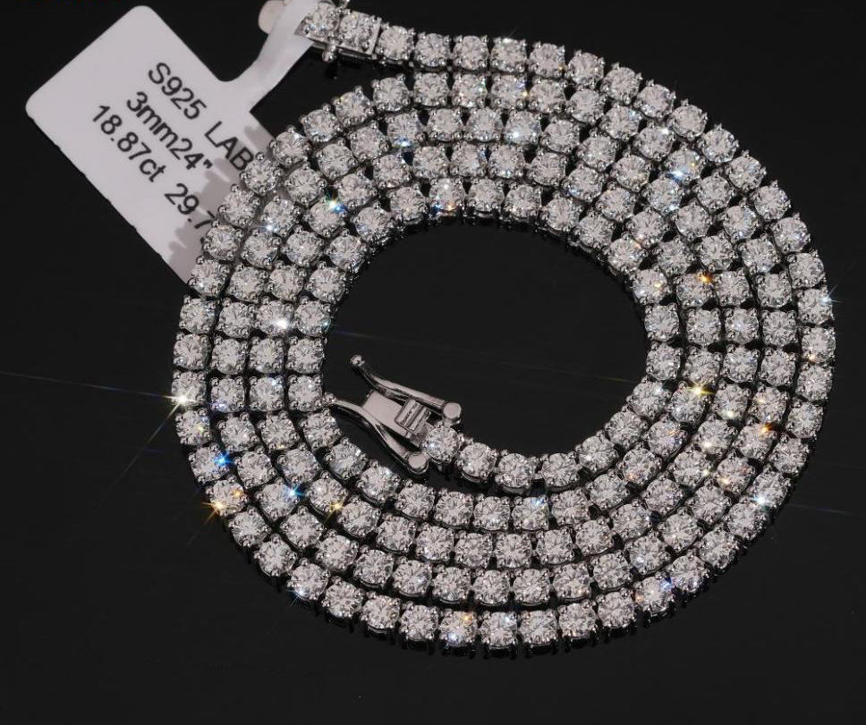3mm Lab Diamond Tennis Chain