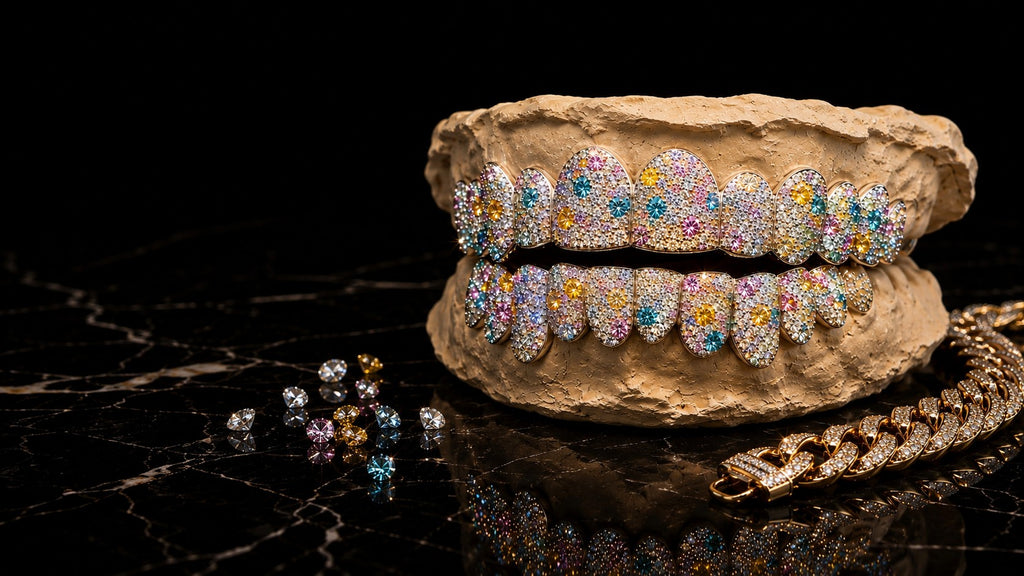 Iced grillz design with Cuban chain