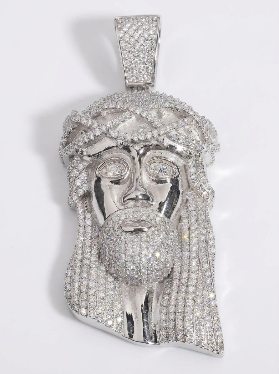 XL Iced Jesus Piece Pendant