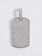 Mini Iced Dog Tag Pendant