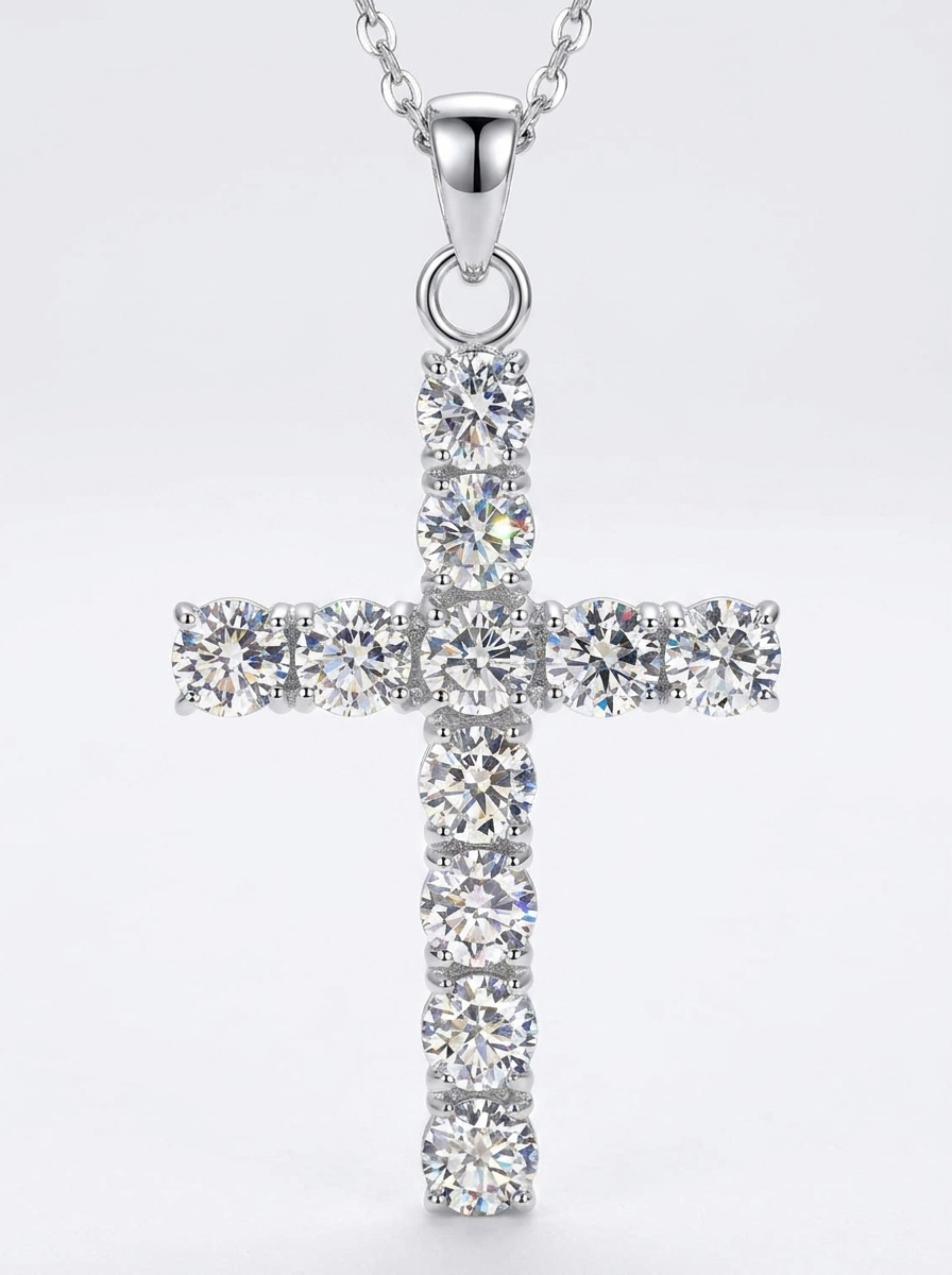 Round-Cut Cross Pendant