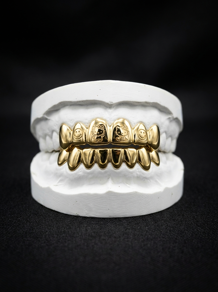 Hello Kitty & Smiley Face Custom Open-Face Grillz