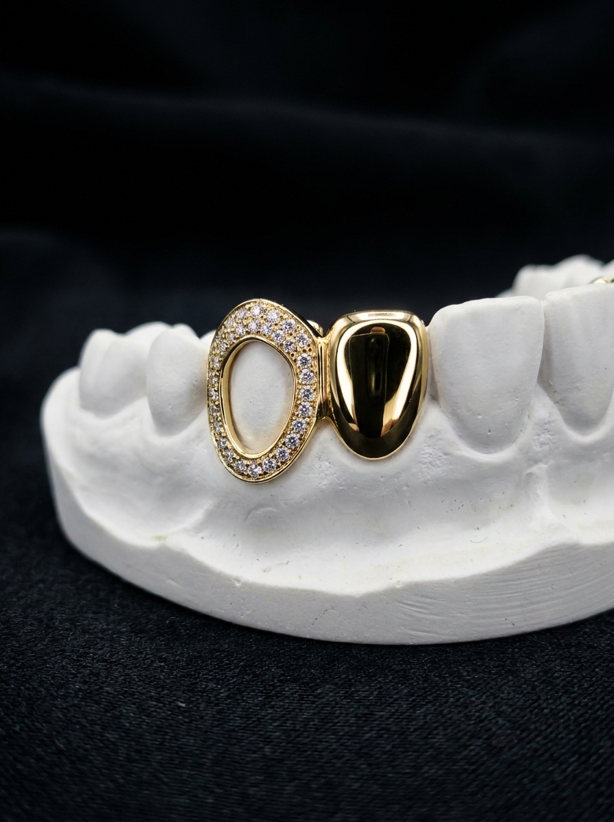 Diamond Open Face & Solid Tooth Grillz