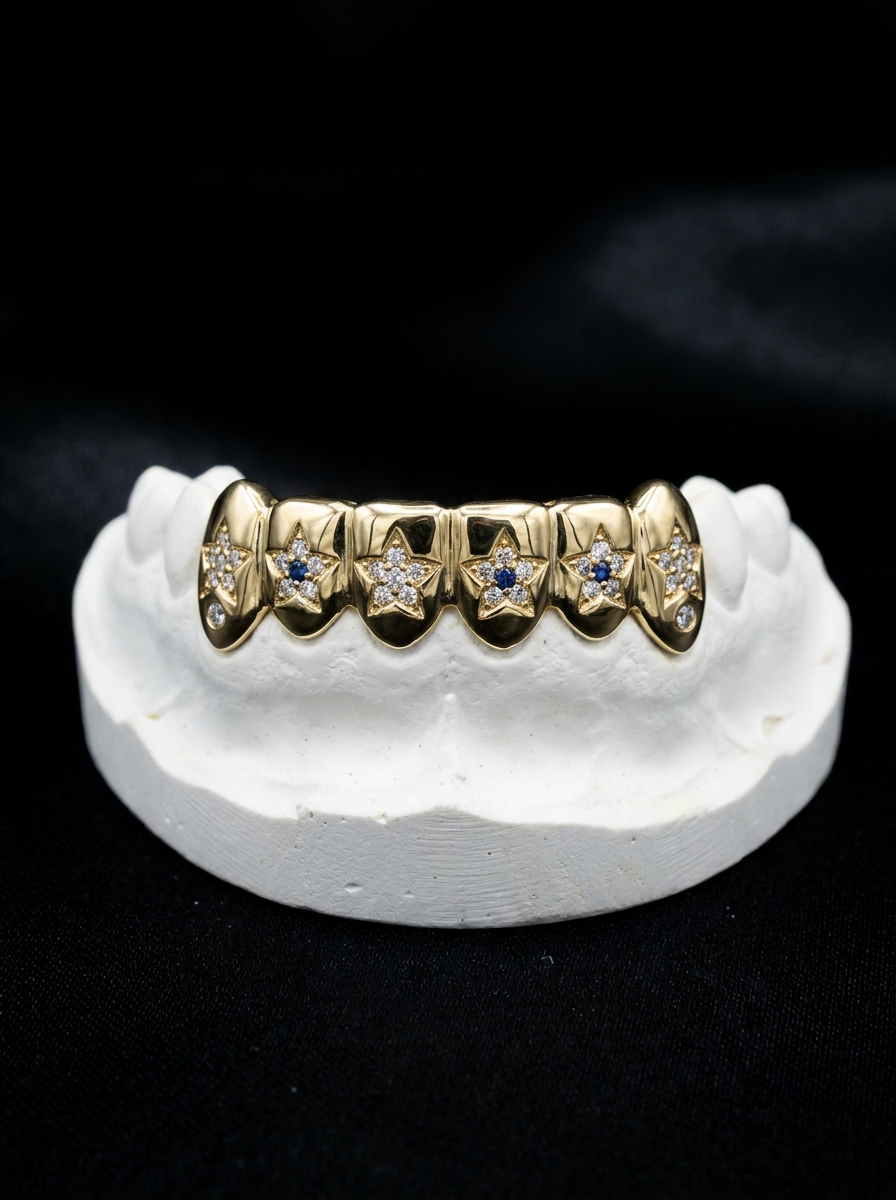 Open Face Sparkling Stars Grillz