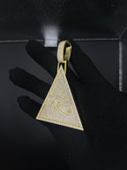 Eye of Horus pyramid pendant angle view