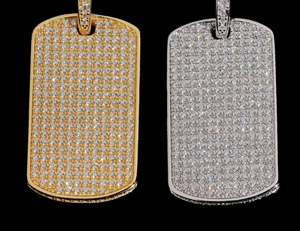 Iced Dog Tag Pendant