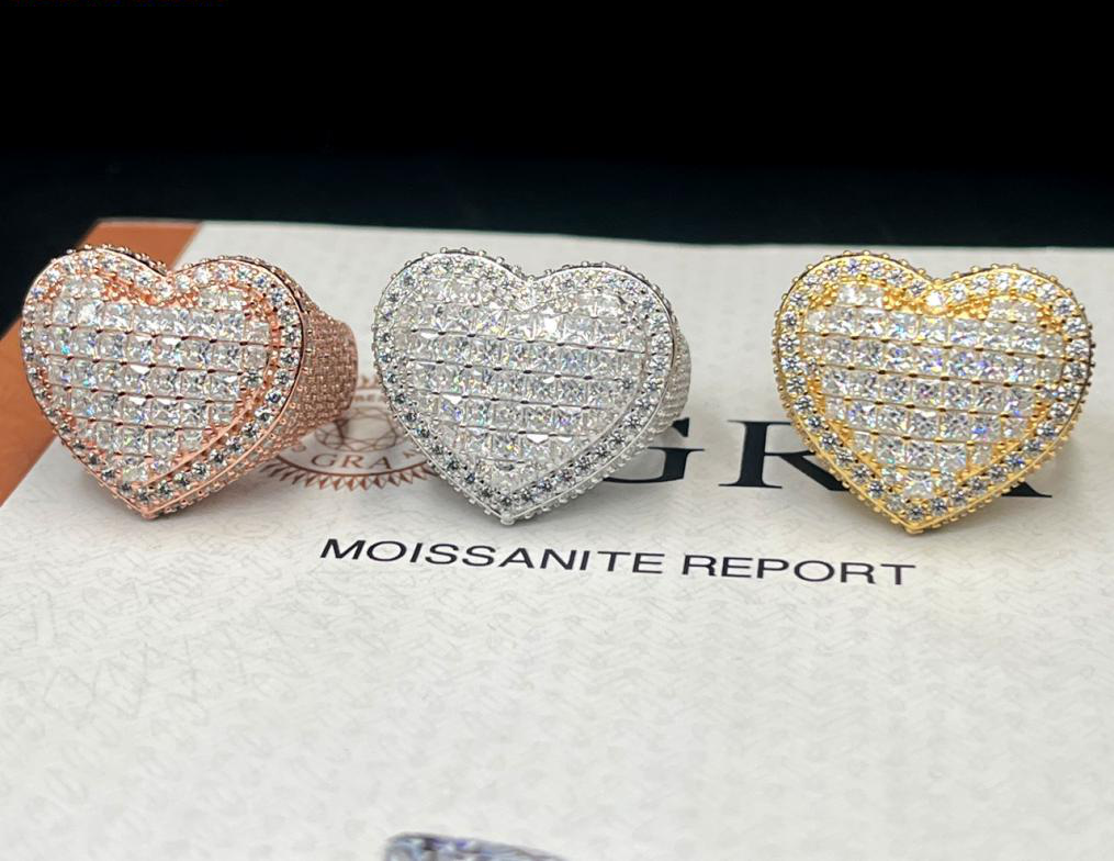 Iced Heart Face Ring