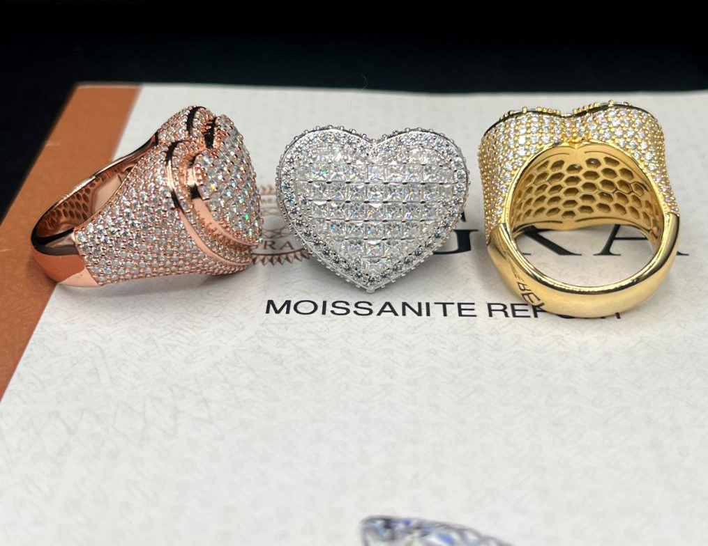 Iced Heart Face Ring