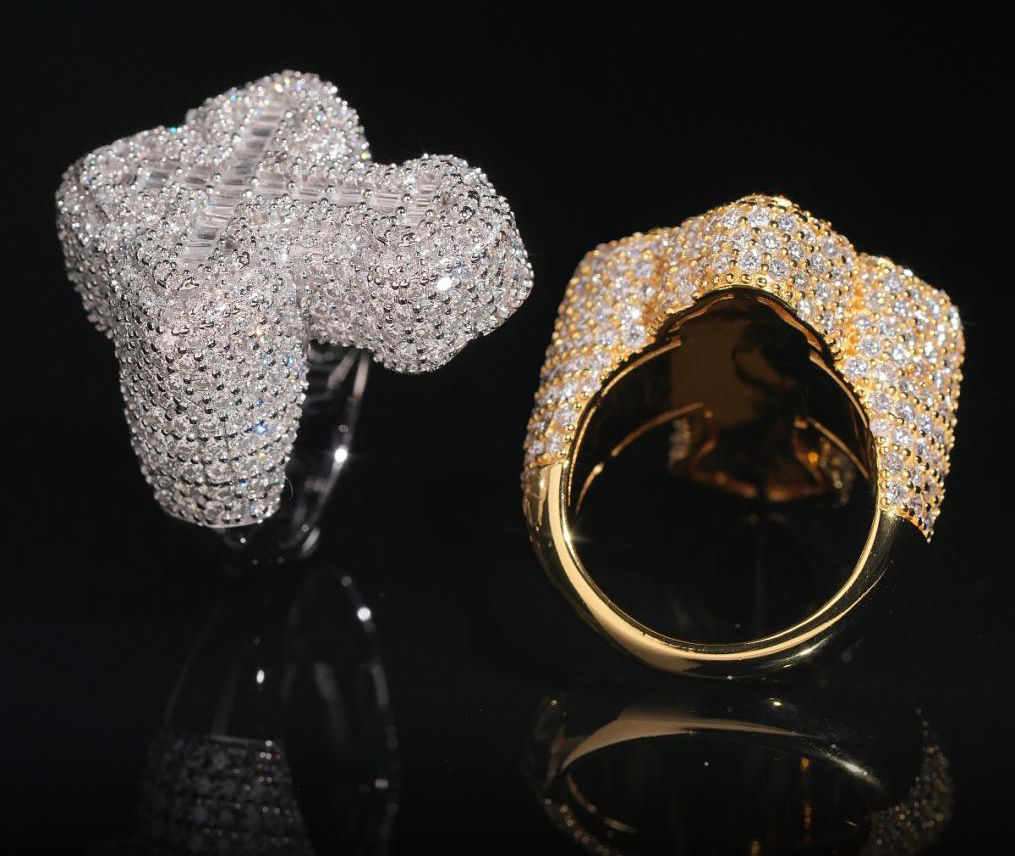 Iced Cross Signet Ring
