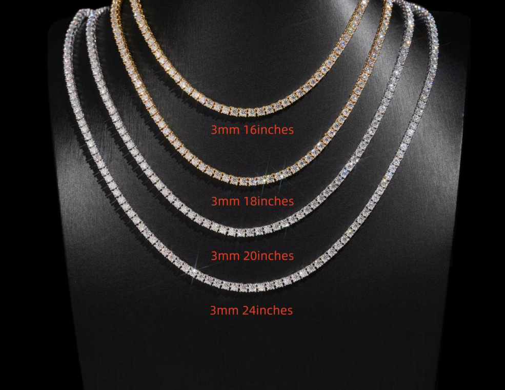 3mm Moissanite Tennis Chain