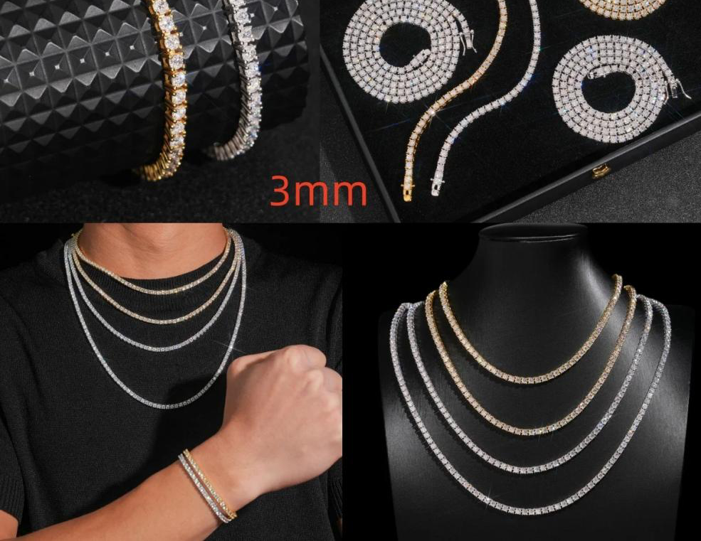 3mm Moissanite Tennis Chain