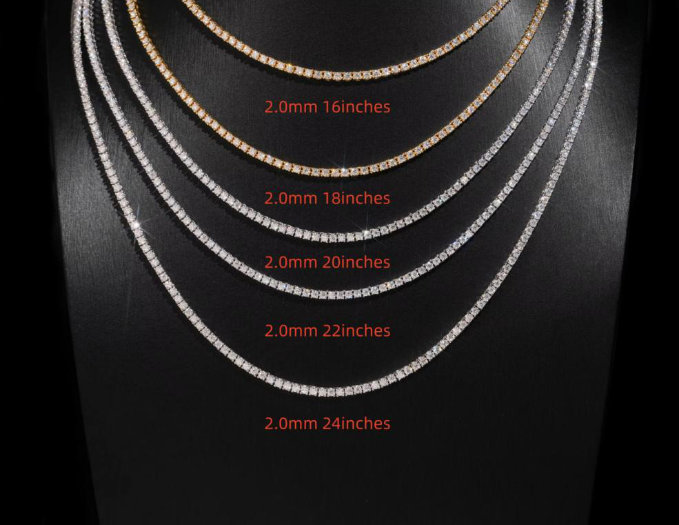 2mm Moissanite Tennis Chain