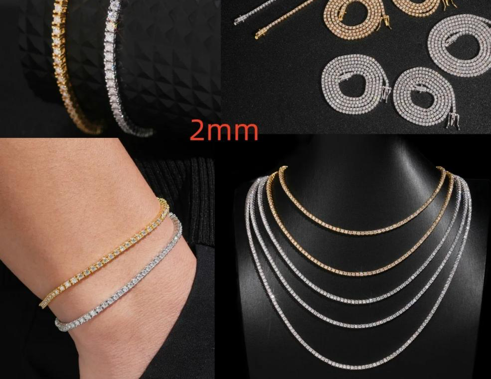 2mm Moissanite Tennis Chain